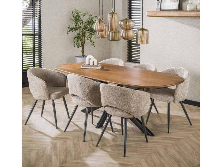 Esstisch Kani , 215cm , oval , Mango massiv , sandfarbe Esstisch Kani , 215cm , oval , Mango massiv , sandfarbe von fh furnhaus