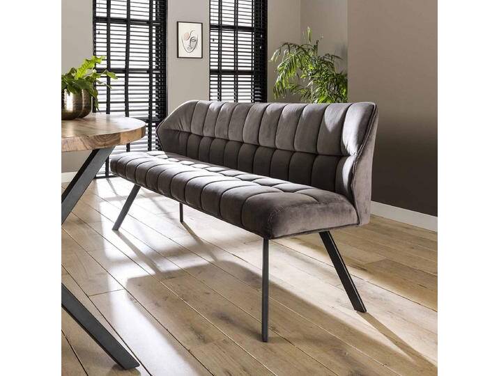 Esszimmerbank Muda , Samt , 180 cm , anthrazit von fh furnhaus
