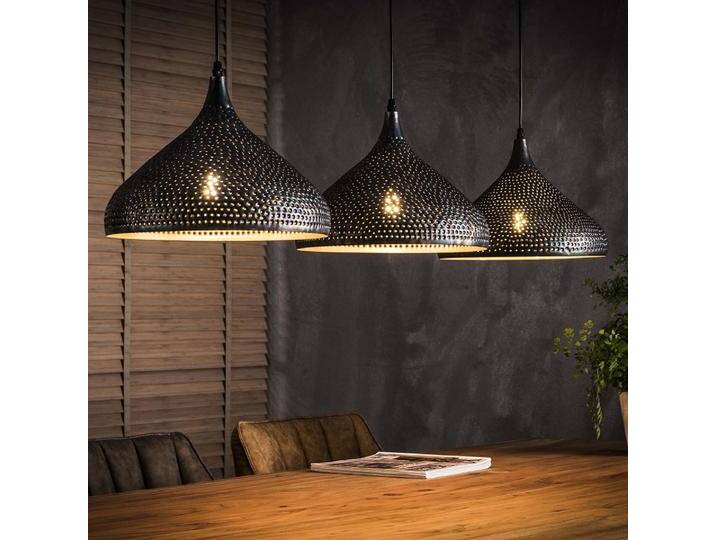 Hängelampe Mejuda 3 Leuchten , Trichter , Metall , schwarz / braun von fh furnhaus