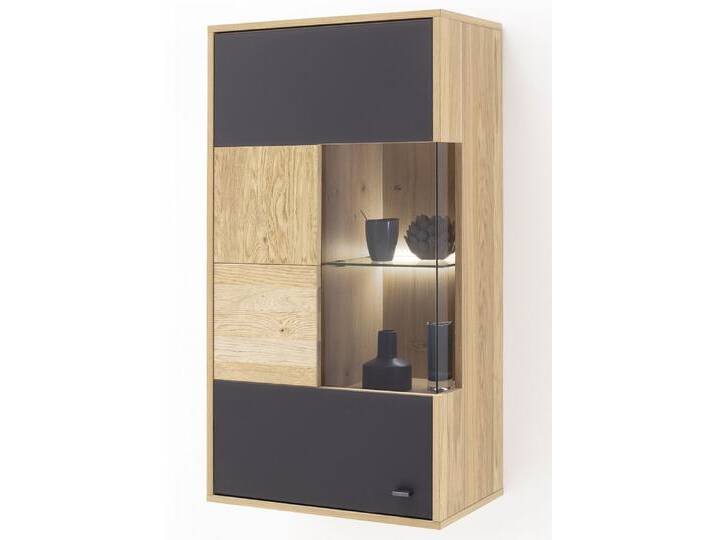 Hängevitrine Valencia , Balkeneiche Bianco / Glas anthrazit , LED Beleuchtung Hängevitrine Valencia , Balkeneiche Bianco / Glas anthrazit , LED Beleuchtung von fh furnhaus