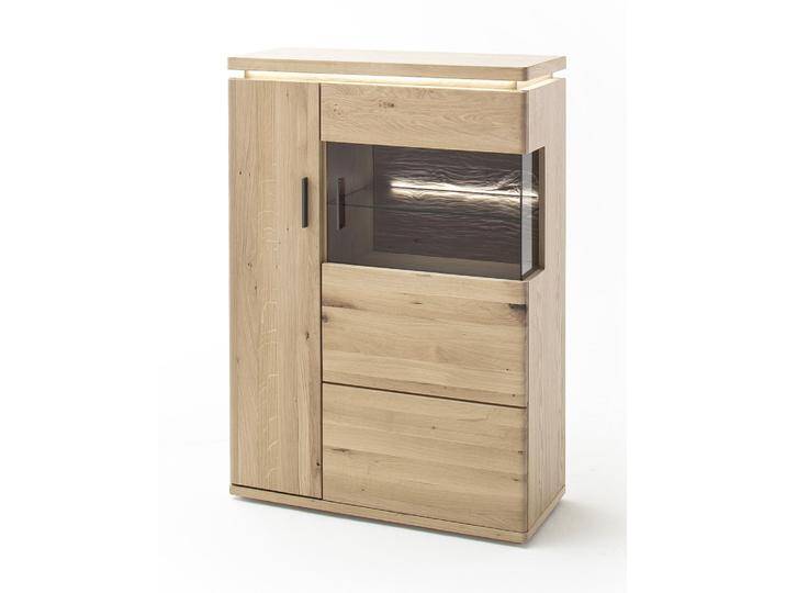 Highboard 2 Barcelona , Balkeneiche Bianco / Eiche Bianco , inkl. LED Beleuchtung ohne Beleuchtung von fh furnhaus