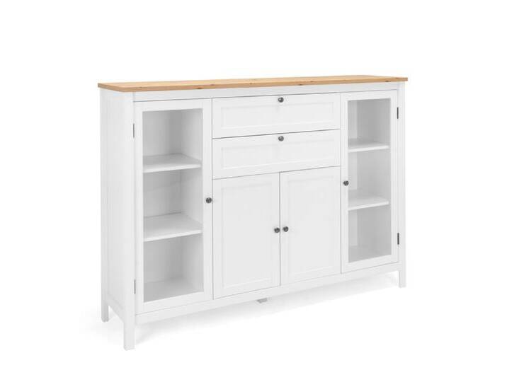 Highboard Kommode Bergen , Landhausstil , weiß / Eiche Artisan von fh furnhaus