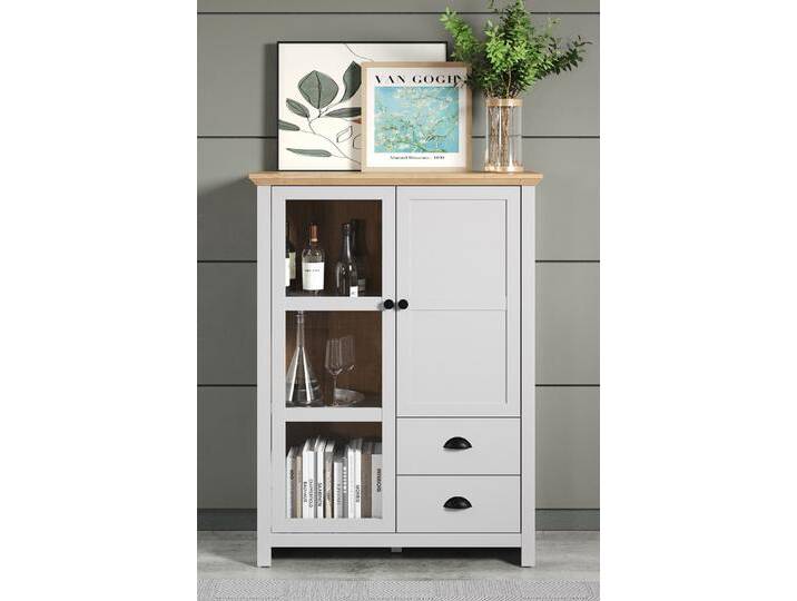 Highboard Landside , Lichtgrau / Artisan Eiche , Landhausstil Highboard Landside , Lichtgrau / Artisan Eiche , Landhausstil von fh furnhaus
