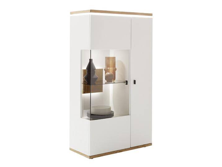 Highboard Matadi 3 , Soft white / Ast-Balkeneiche , Beleuchtung Komplettset von fh furnhaus