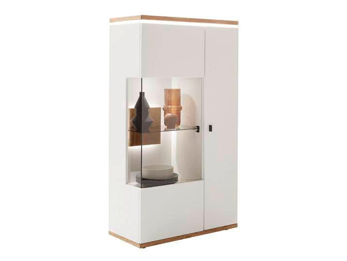 Highboard Matadi 3 , Soft white / Ast-Balkeneiche von fh furnhaus