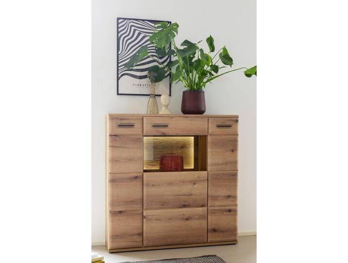 Highboard Naxos , Eiche Evoke , mit LED Bandbeleuchtung von fh furnhaus