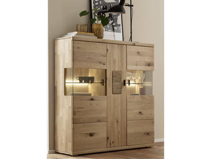 Highboard Palma , Asteiche / Balkeneiche , mit Beleuchtung von fh furnhaus