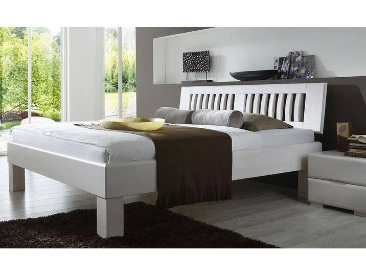 Holzbett massiv Dahlia , Buche weiß lackiert , 200x200 , Kopfteil 3 von fh furnhaus