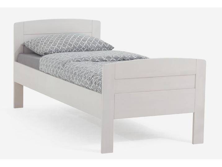 Holzbett massiv Jasmine , Buche weiß lackiert , 100x220 , mit Fußteil Holzbett massiv Jasmine , Buche weiß lackiert , 100x220 , mit Fußteil von fh furnhaus