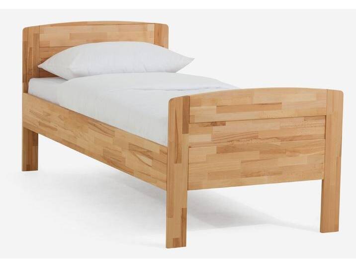 Holzbett massiv Jasmine , Kernbuche geölt , 100x220 , Kopfteil 2 mit Fußteil von fh furnhaus