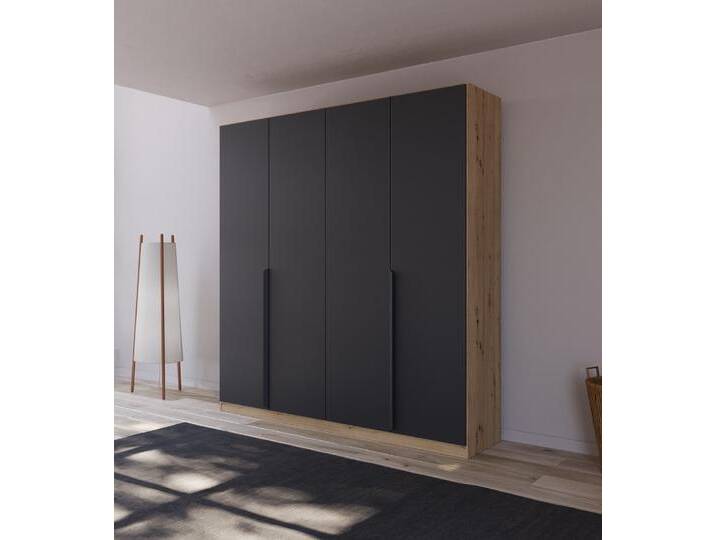Kleiderschrank Drehtürenschrank Dark&Wood , grau metallic / Eiche Artisan , verschiedene Größen von fh furnhaus