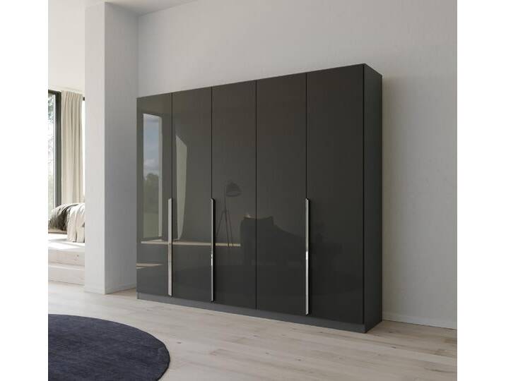 Kleiderschrank Drehtürenschrank Glamour , 5-türig , effektgrau Hochglanz / grau metallic 226x210 von fh furnhaus