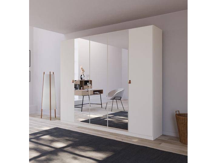 Kleiderschrank Drehtürenschrank Quadra-Spin , 5-türig , mit Spiegeltüren , alpinweiß , 226x210 Homey von fh furnhaus