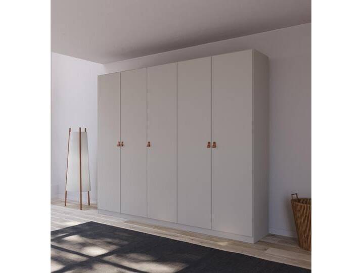 Kleiderschrank Drehtürenschrank Quadra-Spin , 5-türig , seidengrau , 226x210 , Griff Homey von fh furnhaus
