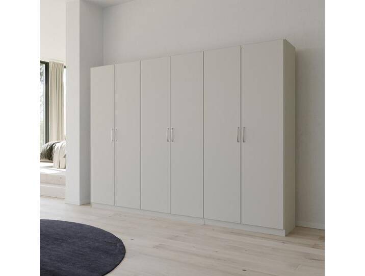 Kleiderschrank Drehtürenschrank Quadra-Spin , 6-türig , seidengrau , 271x210 , Griff Pure von fh furnhaus
