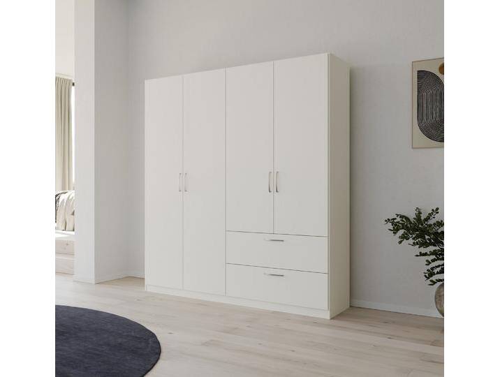 Kleiderschrank Drehtürenschrank Quadra-Spin , mit Schubkästen , alpinweiß , verschiedene Größen von fh furnhaus
