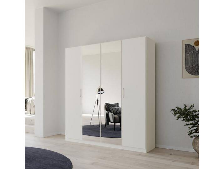 Kleiderschrank Drehtürenschrank Quadra-Spin , mit Spiegeltüren , alpinweiß , verschiedene Größen von fh furnhaus