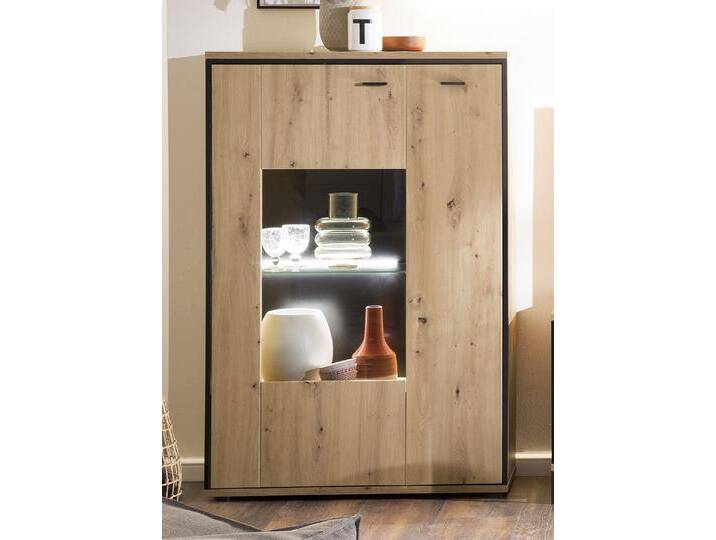 Kombi-Highboard Buenos Aires , Balkeneiche , LED Beleuchtung von fh furnhaus