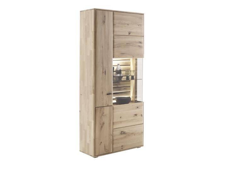 Kombi-Vitrine Girona , Ast / Balkeneiche , mit LED Bandbeleuchtung Kombi-Vitrine Girona , Ast / Balkeneiche , mit LED Bandbeleuchtung von fh furnhaus
