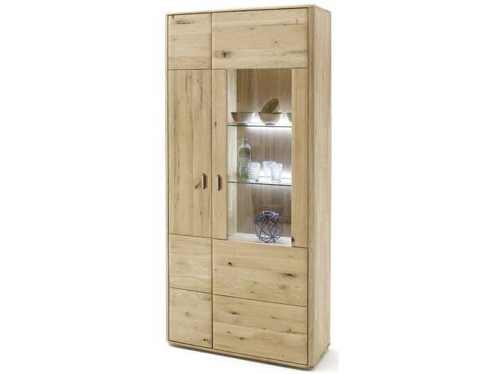 Kombi-Vitrine Ravello 2 , Balkeneiche Bianco , ohne Beleuchtung von fh furnhaus