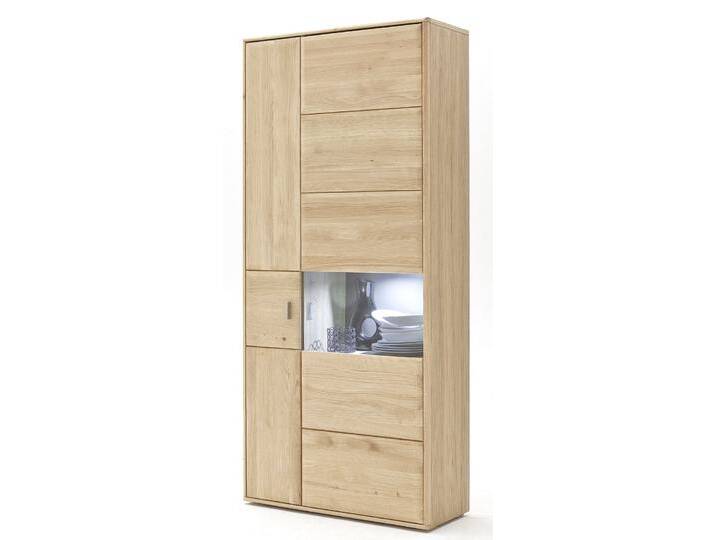 Kombi-Vitrine Tarragona , Eiche Bianco , LED Beleuchtung von fh furnhaus