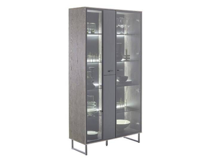 Kombi-Vitrine Venezia 2 , Softblack / Vulcano Eiche , optional LED Beleuchtung Kombi-Vitrine Venezia 2 , Softblack / Vulcano Eiche , optional LED Beleuchtung von fh furnhaus