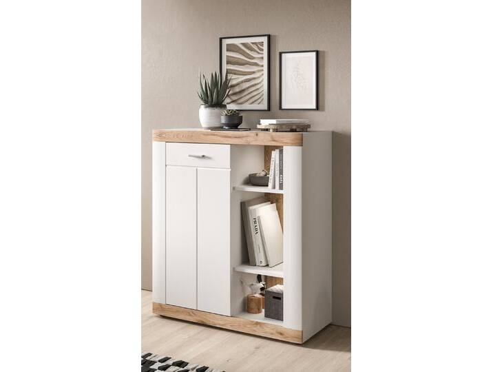 Kommode Laredo , weiß / Nox Oak ohne Beleuchtung von fh furnhaus