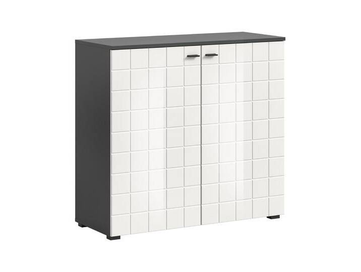 Kommode Monte , weiß Hochglanz / anthrazit Kommode Monte , weiß Hochglanz / anthrazit von fh furnhaus