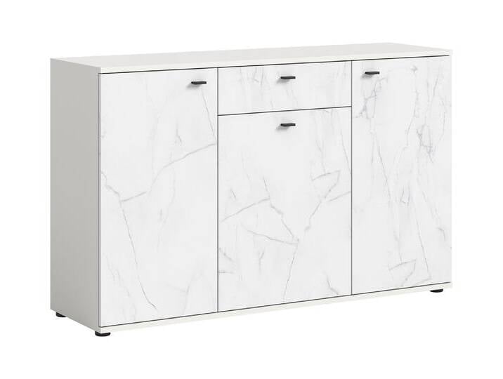 Kommode Stone , mit Schubkasten , weiß , Marmoroptik von fh furnhaus