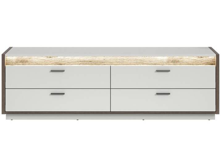 Lowboard Falcona , Nox Oak dunkel / hellgrau , inkl. Frontbeleuchtung von fh furnhaus