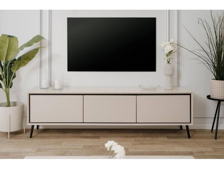 Lowboard TV-Board Arona , Sand / schwarz von fh furnhaus