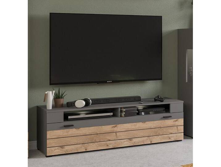 Lowboard TV-Board Freno , grau matt / Nox Oak , ohne Beleuchtung von fh furnhaus