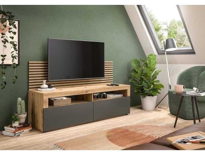 Lowboard TV-Board Okai , mit Paneel , Artisan Eiche , mit Beleuchtung Lowboard TV-Board Okai , mit Paneel , Artisan Eiche , mit Beleuchtung von fh furnhaus