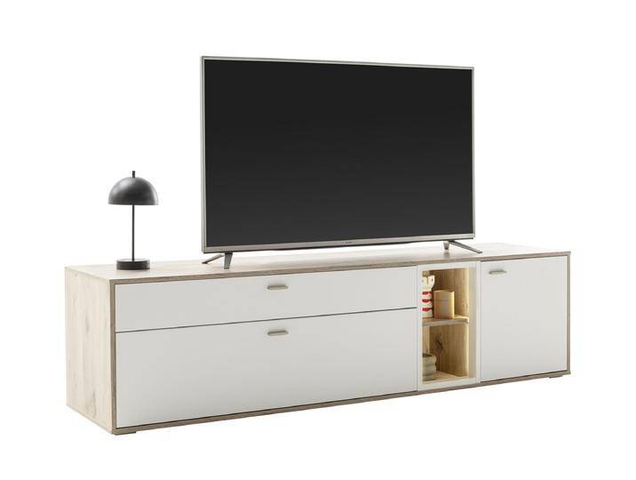 Lowboard TV-Board Santerno , weiß / Wildeiche , LED Beleuchtung Lowboard TV-Board Santerno , weiß / Wildeiche , LED Beleuchtung von fh furnhaus