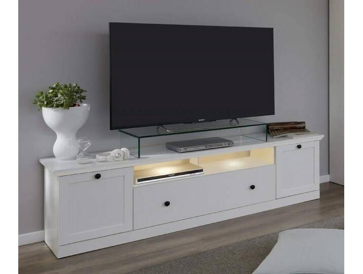 Lowboard TV-Unterteil Baxter Landhausstil weiß mit 2er Set LED Unterbauspots Lowboard TV-Unterteil Baxter Landhausstil weiß mit 2er Set LED Unterbauspots von fh furnhaus