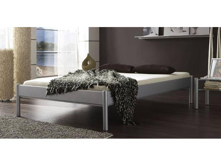 Metallbett Iris 3 , silber Struktur , 140x190 von fh furnhaus