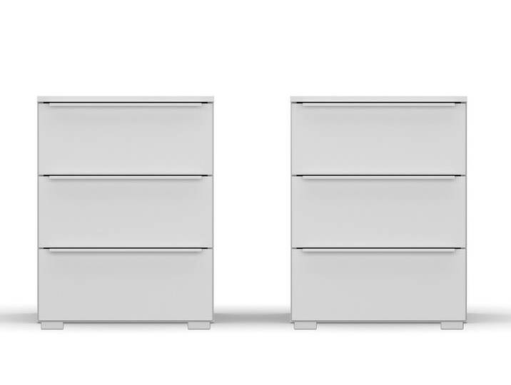 Nachttisch Set Monostar , 2-teilig , mit Schubkästen , seidengrau , 47 cm x 62 cm x 43 cm von fh furnhaus