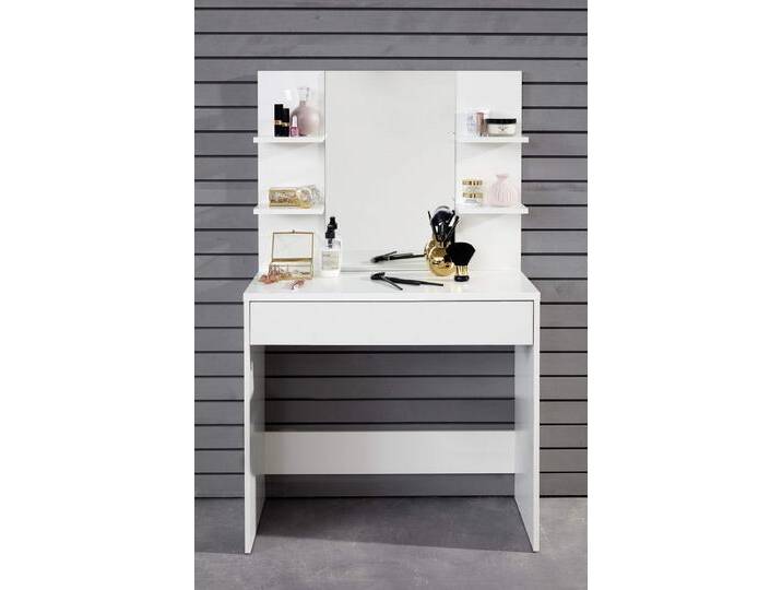 Schminktisch Basix mit Spiegel , weiß , 85 x 140 von fh furnhaus