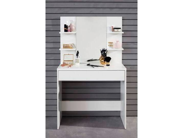 Schminktisch Basix mit Spiegel , weiß , 85 x 140 von fh furnhaus