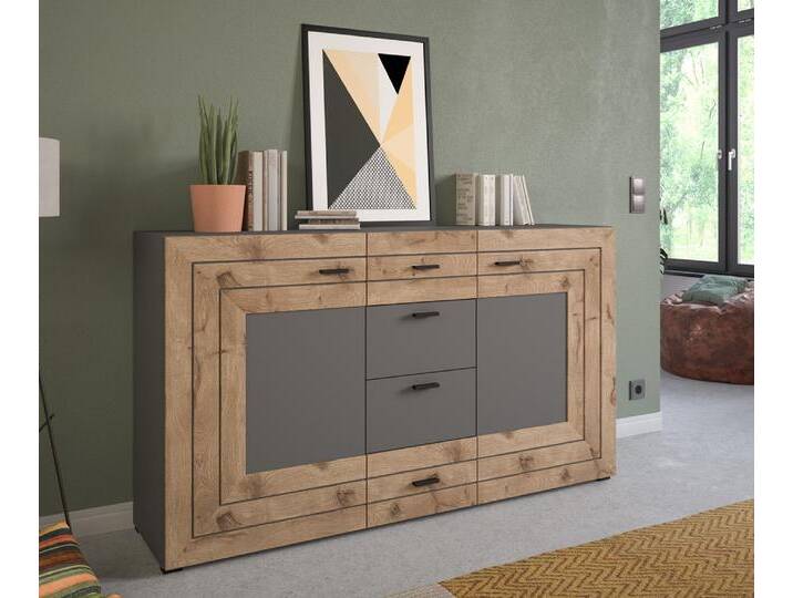 Sideboard Kommode Freno , grau matt / Nox Oak von fh furnhaus