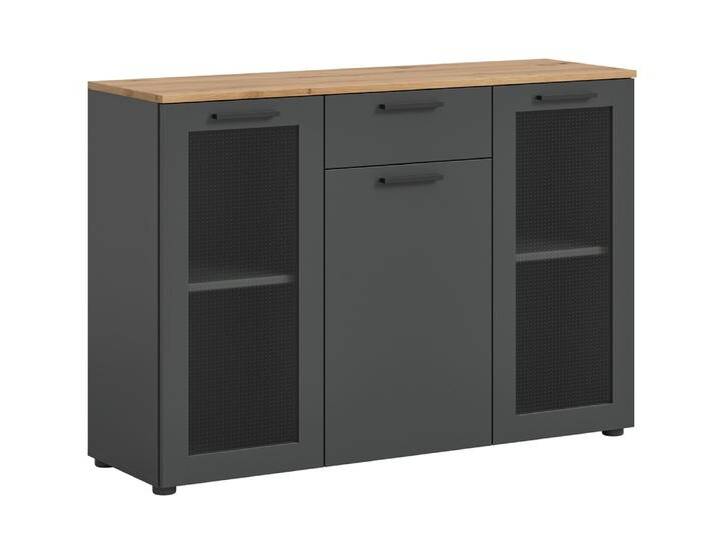 Sideboard Kommode Niklas , Basalt Grau / Artisan Eiche von fh furnhaus