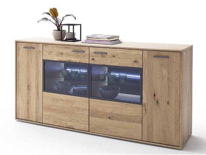 Sideboard Portland , Asteiche Bianco , mit 2-er set LED Band 45 cm von fh furnhaus