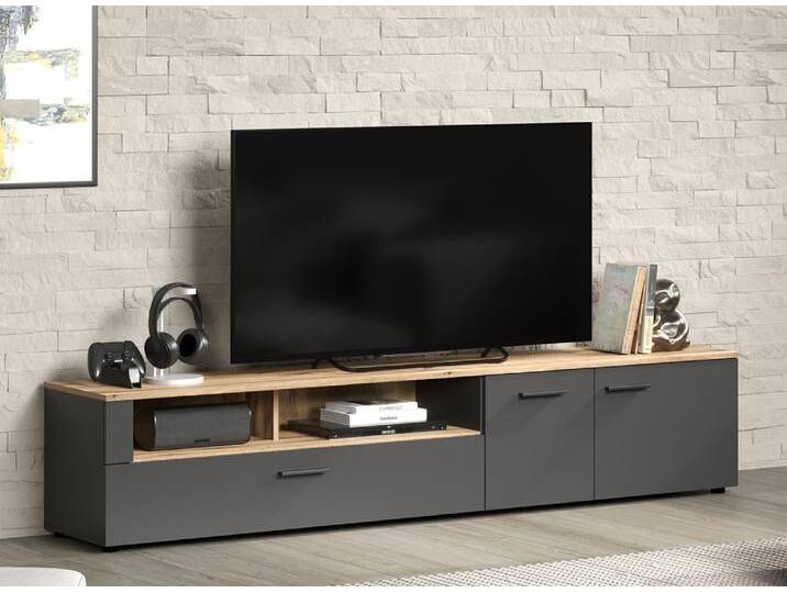 TV-Board Lowboard Esteban , Anthrazit / Coast Evoke Oak TV-Board Lowboard Esteban , Anthrazit / Coast Evoke Oak von fh furnhaus
