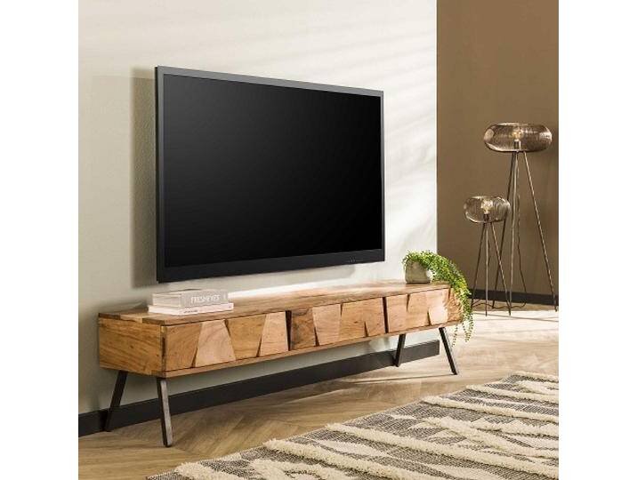 TV-Board Malvine , mit 3 Schubkästen , Akazie massiv , naturell von fh furnhaus