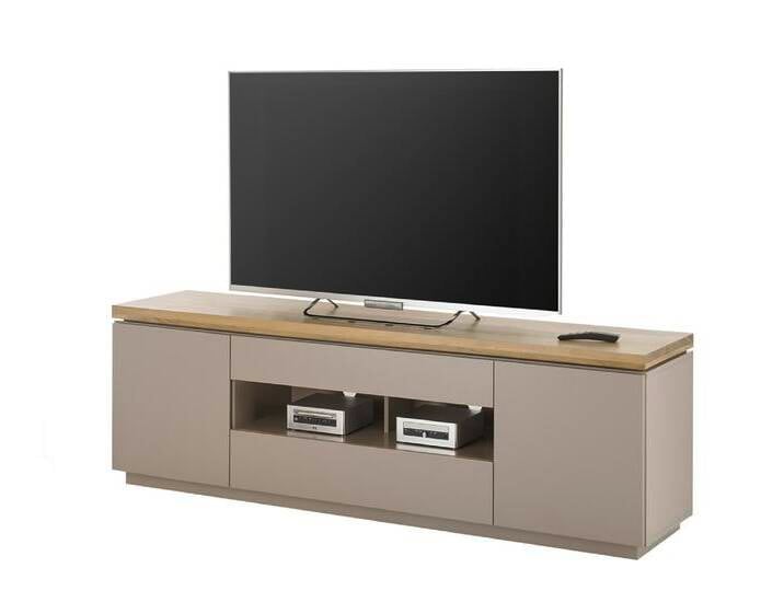 TV-Board Palamos , Akazie massiv , warmgrau , 173x57x40 von fh furnhaus