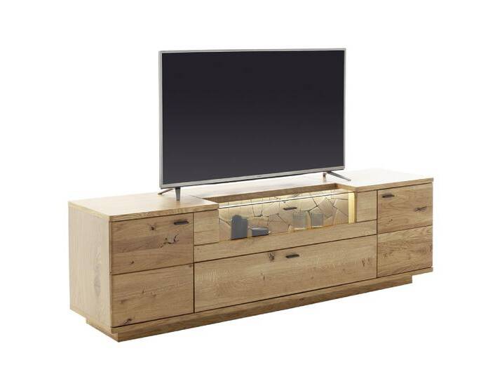 TV-Board Venedig , Naturfarben / Wildeiche , optional LED Beleuchtung von fh furnhaus