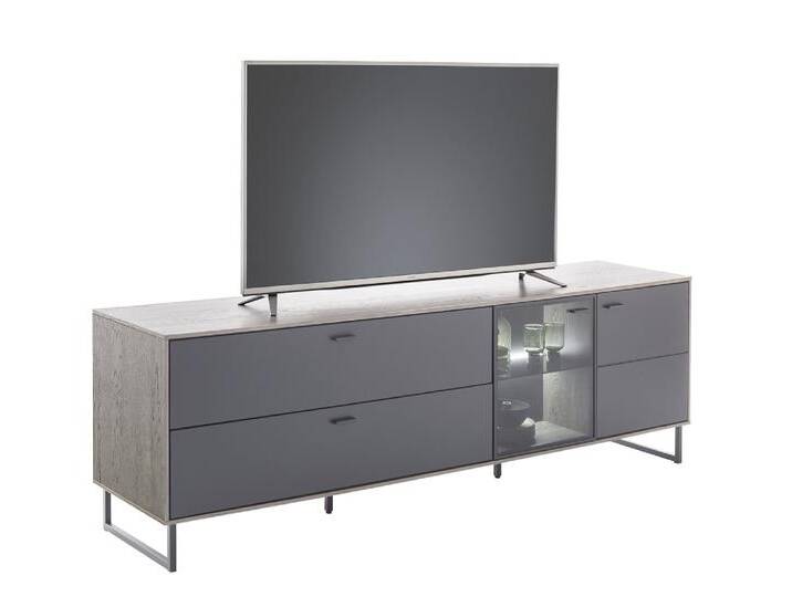 TV-Board Venezia , Softblack / Vulcano Eiche , optional LED Beleuchtung von fh furnhaus