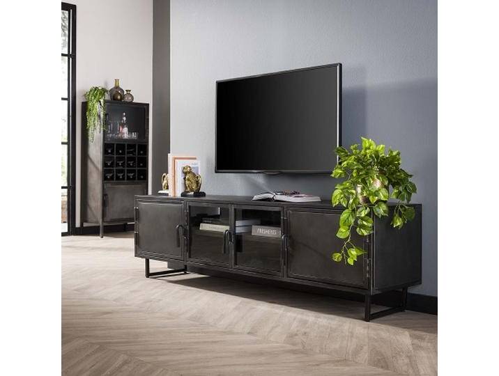 TV-Lowboard Edfu , Industrial , Metall , dunkelgrau von fh furnhaus