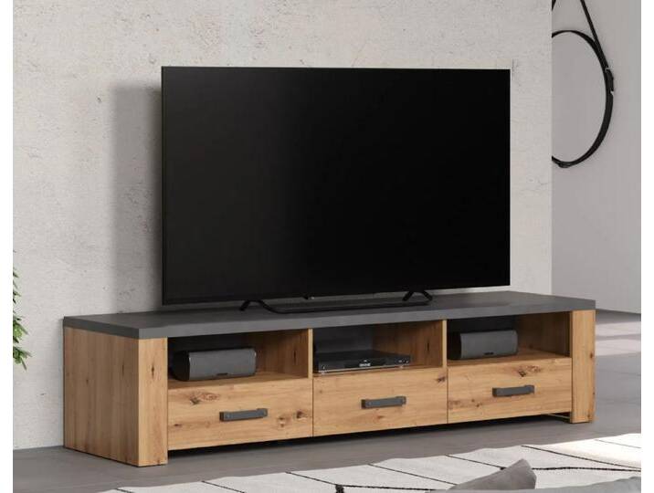 TV-Lowboard Follow Artisan Eiche / Matera grau mit Beleuchtung TV-Lowboard Follow Artisan Eiche / Matera grau mit Beleuchtung von fh furnhaus