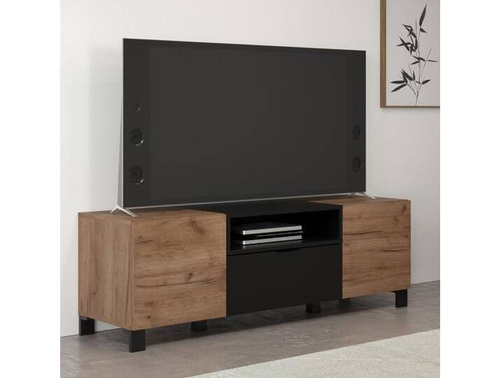 TV-Lowboard Kendo , Eiche Tabak / Schwarz matt TV-Lowboard Kendo , Eiche Tabak / Schwarz matt von fh furnhaus
